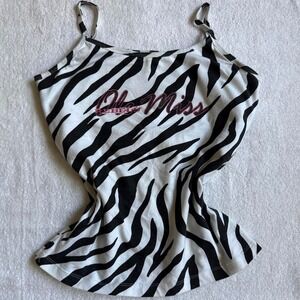 Ole Miss Rebels black + white zebra print tank top